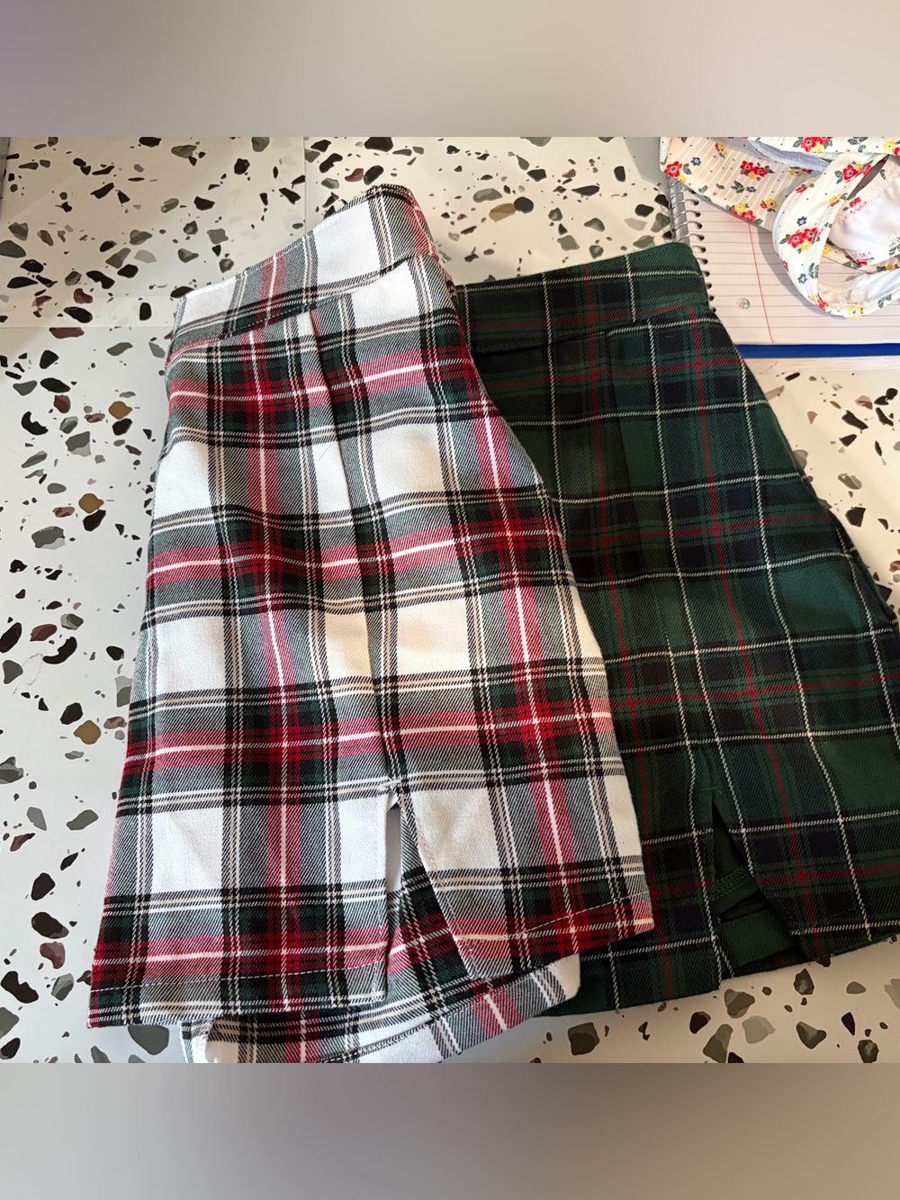 Plaid School Skirt - Red & Green